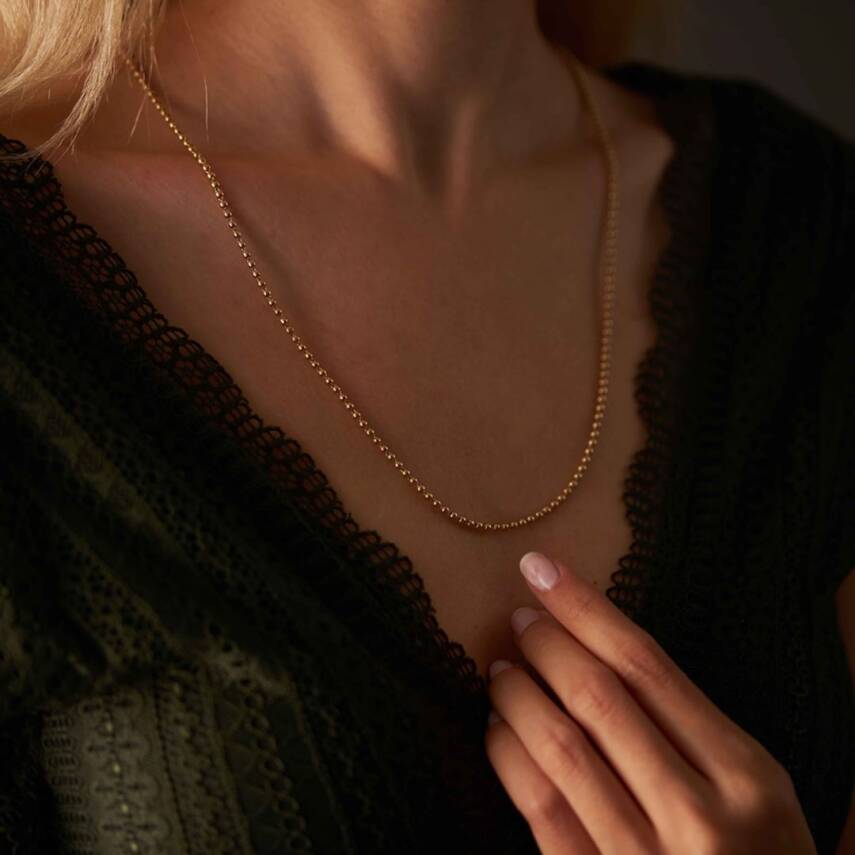 Minimal Sade Top Altın Kolye - Semih Haşhaş Kuyumculuk (1)