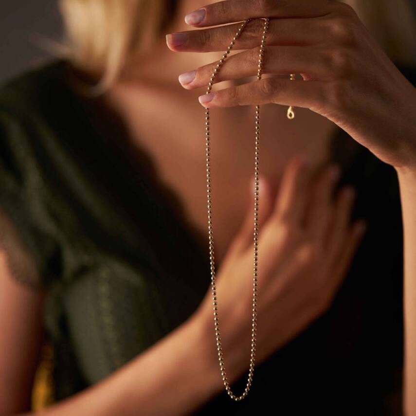 Minimal Sade Top Altın Kolye - Semih Haşhaş Kuyumculuk