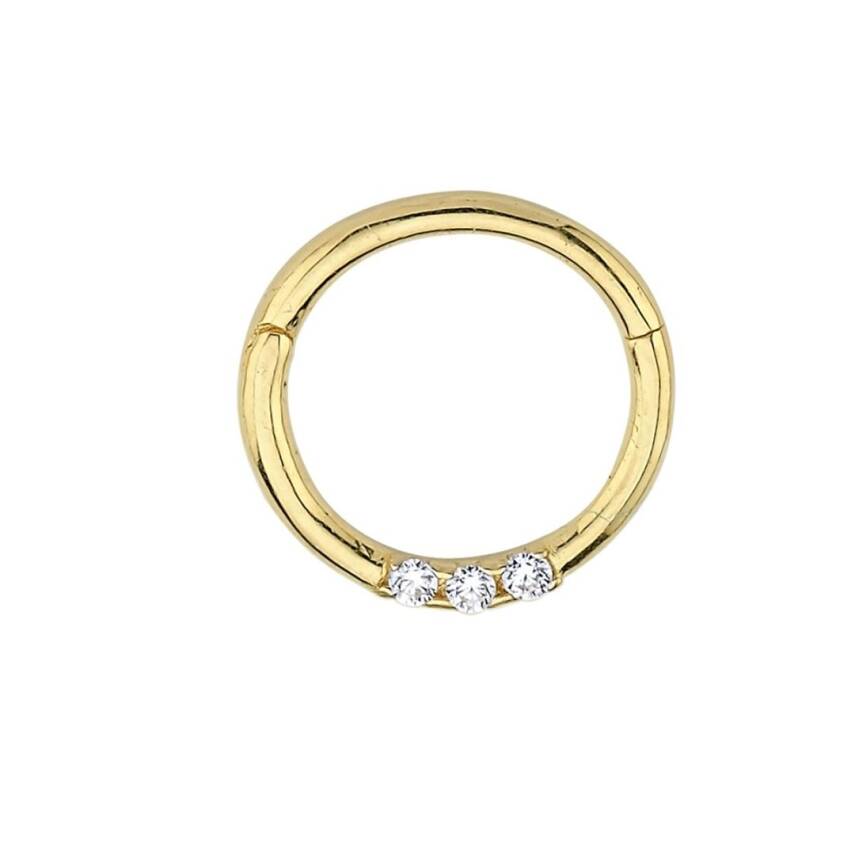Minimal Taşlı Altın Helix Piercing - 1