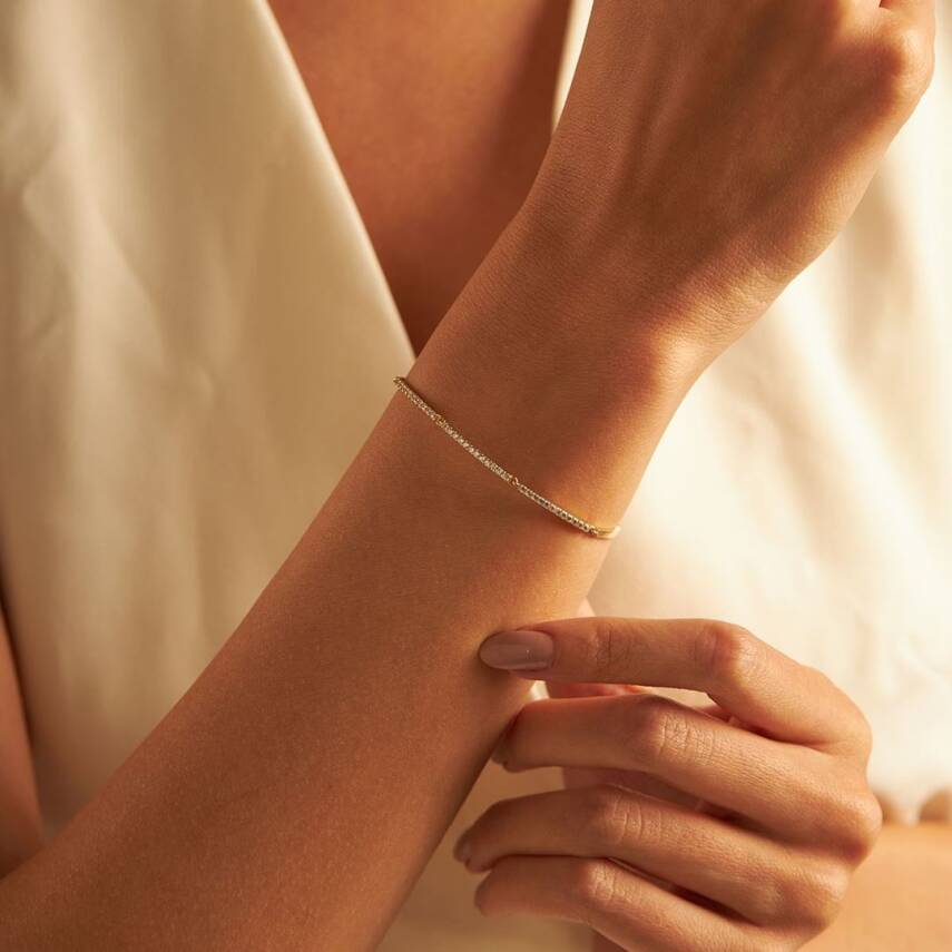 Minimal Taşlı Şerit Bileklik - 1