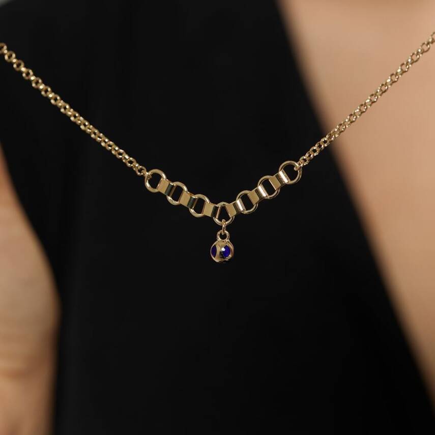 Minimal Top Sallantılı Altın Zincir Bileklik - 2