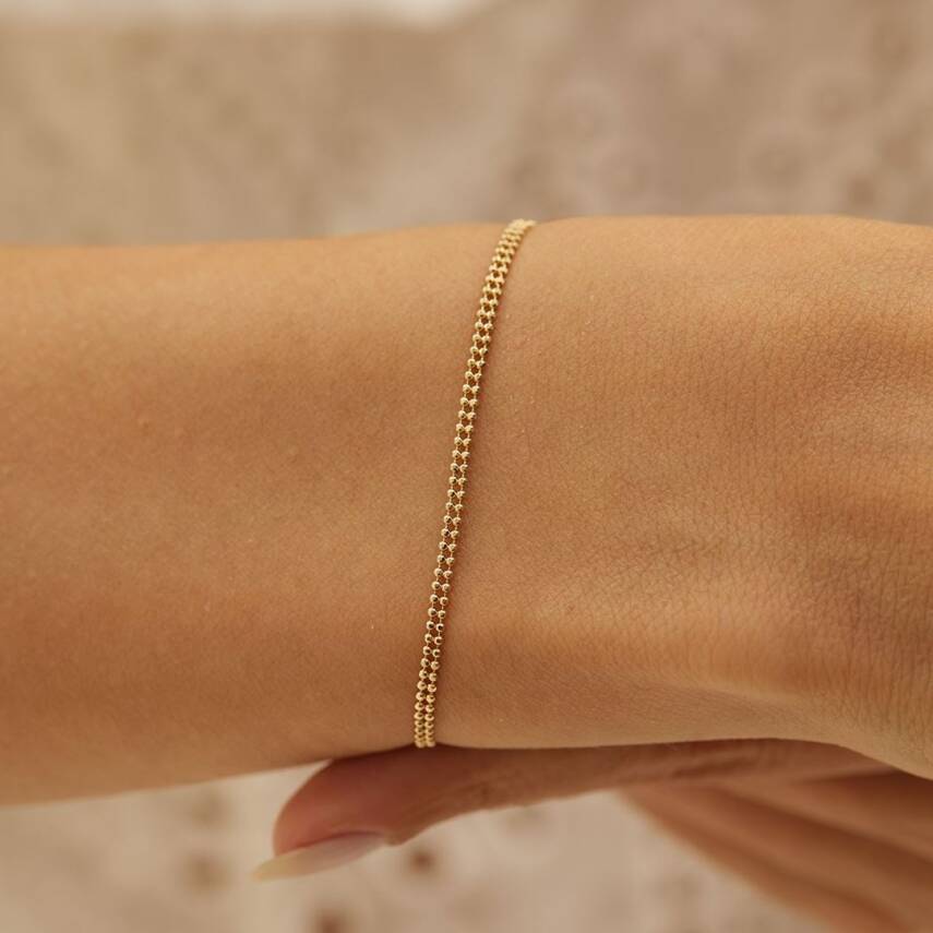 Minimal Top Tasarımlı Altın Bileklik - 1