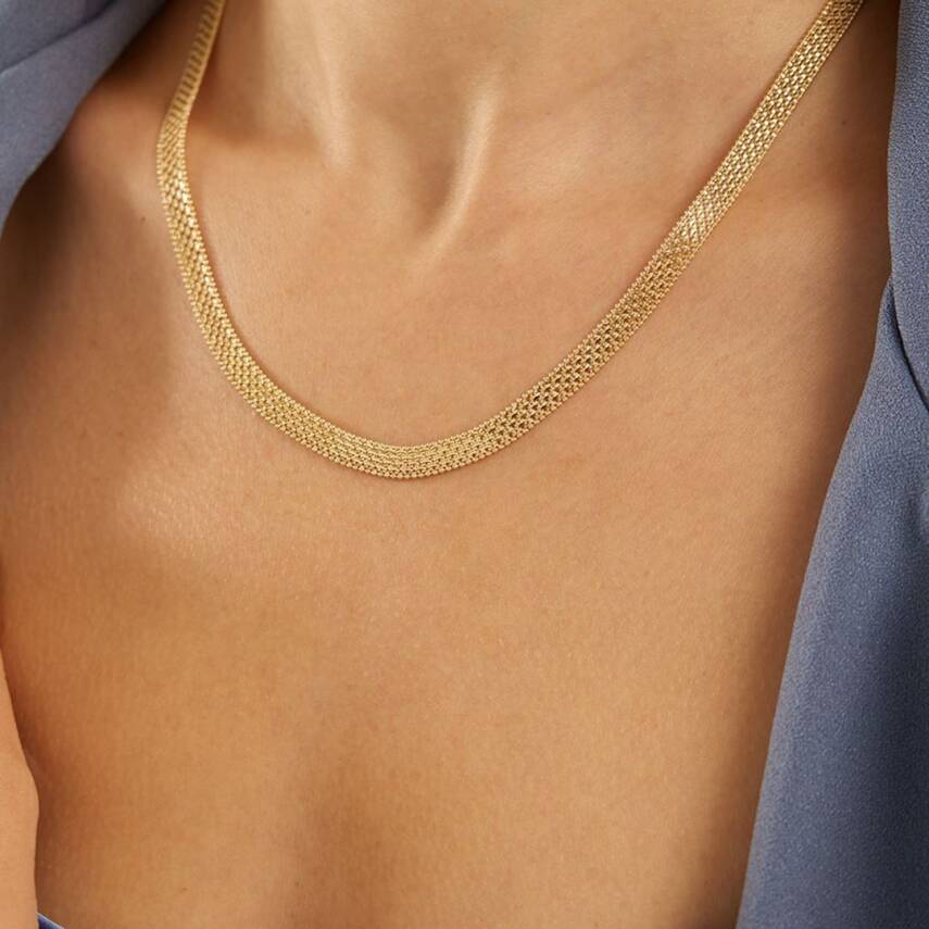 Örme Zincir Altın Tasarım Kolye - Semih Haşhaş Kuyumculuk