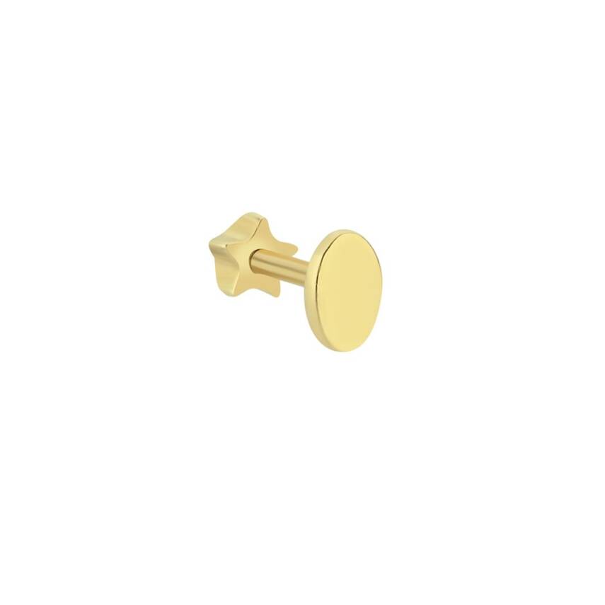 Oval Altın Tragus Küpe - 1