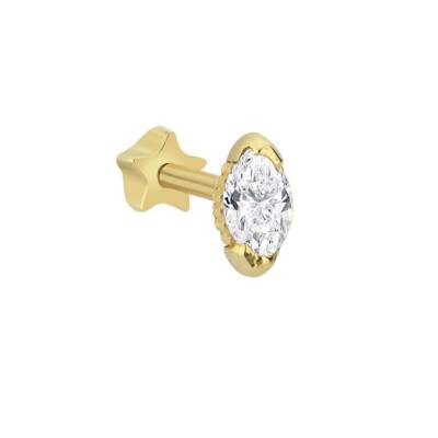 Oval Taşlı Altın Tragus - 1