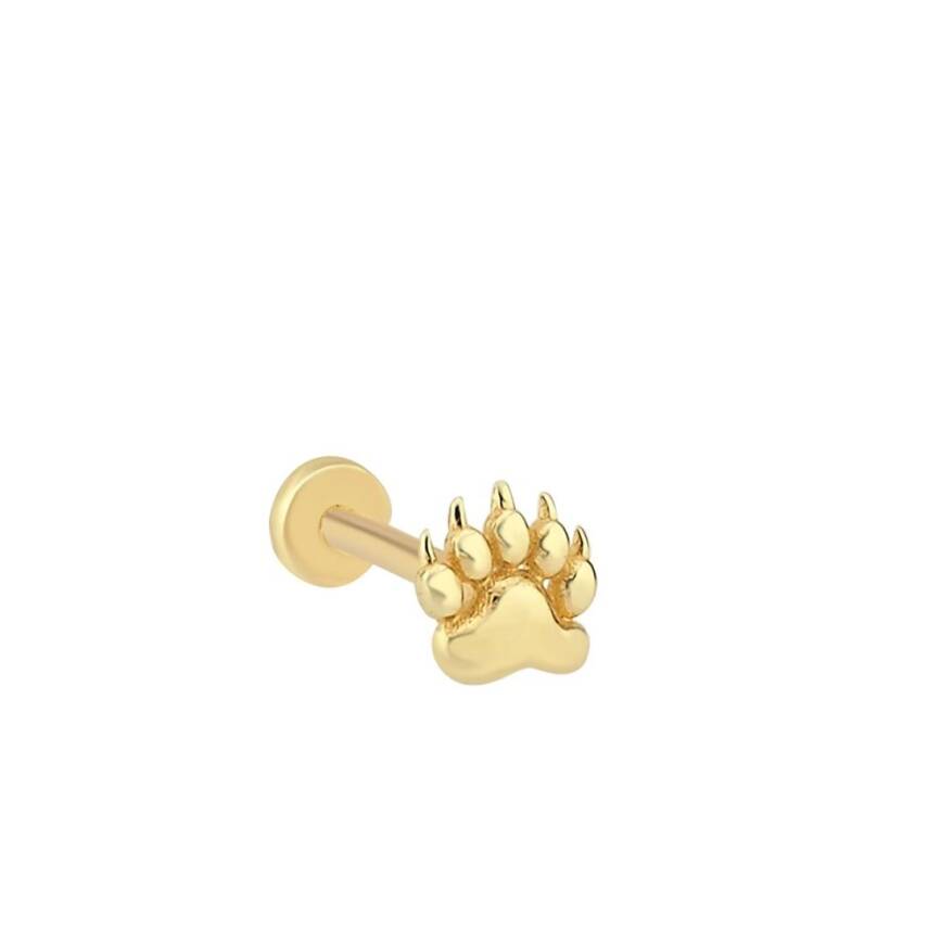 Pati Tasarımlı Altın Tragus Küpe - 1