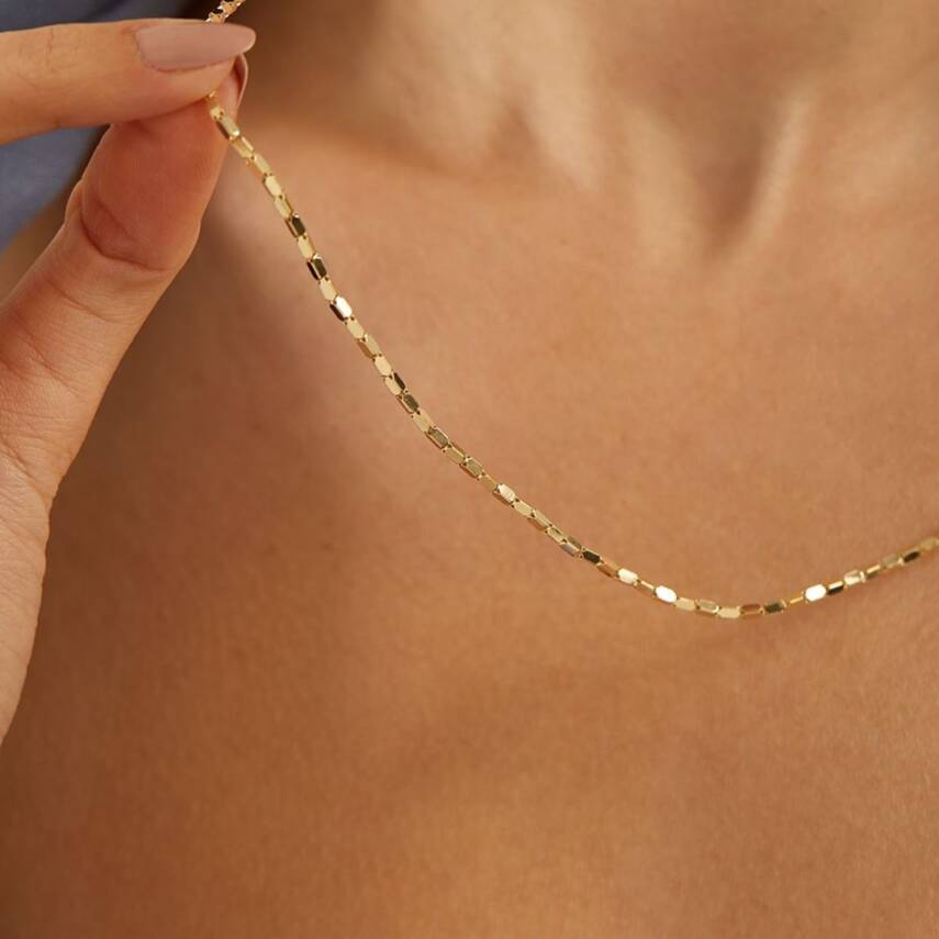 Petek Zincir Altın Kolye - 4