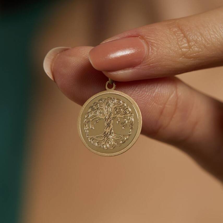 Plaka Hayat Ağacı Altın Kolye Ucu - Semih Haşhaş Kuyumculuk