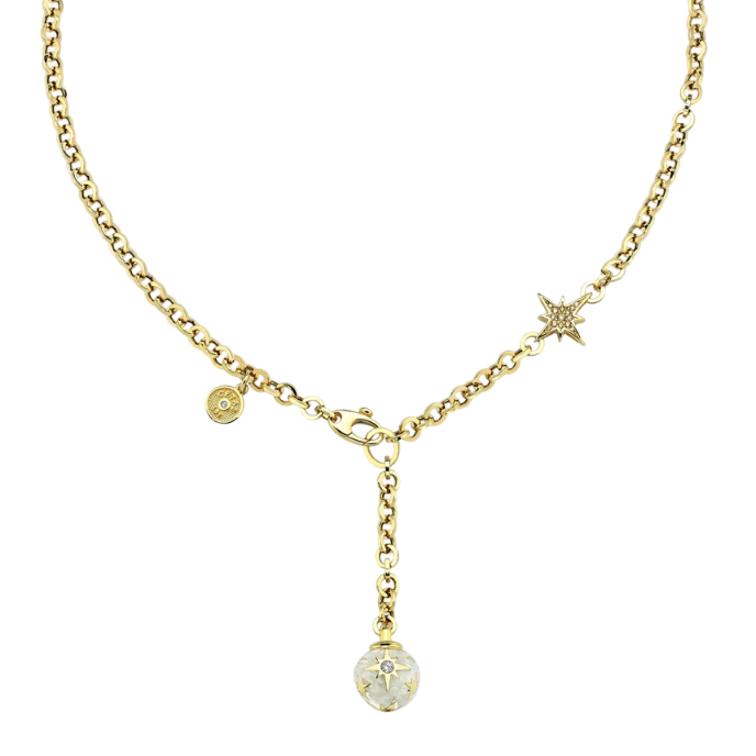 Polaris Sedef Mineli Küre Altın Cetaş Kolye - Cetaş 