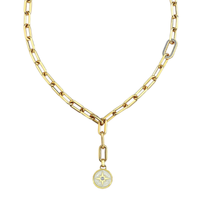 Polaris Sedef Mineli Sallantılı Altın Cetaş Kolye - 1