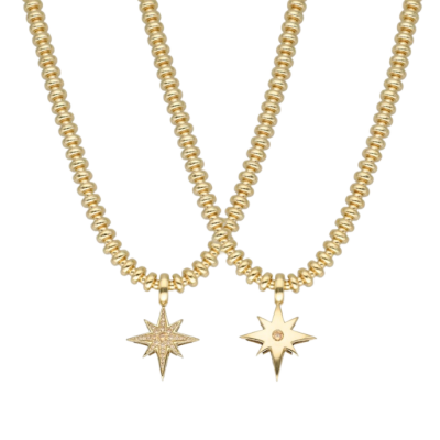 Polaris Taşlı Yıldız Altın Cetaş Kolye - 1