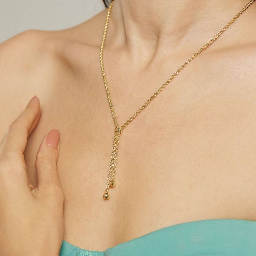 Sallantılı Altın Zincir Kolye - Semih Haşhaş Kuyumculuk (1)