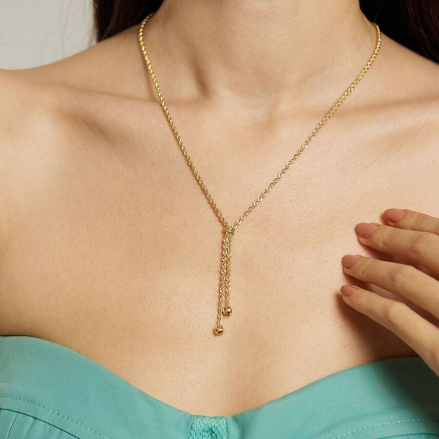 Sallantılı Altın Zincir Kolye - Semih Haşhaş Kuyumculuk