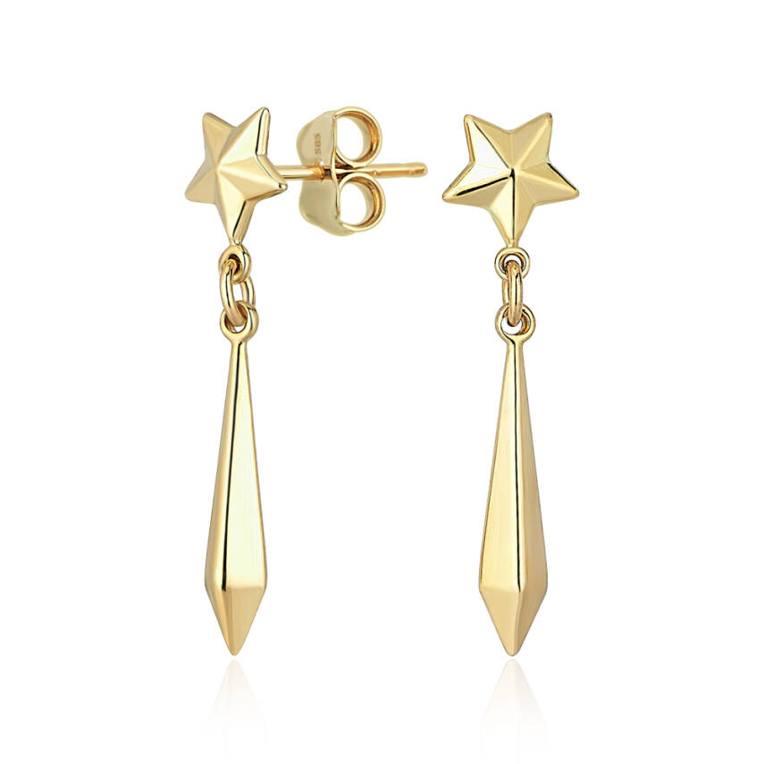 Sarkıt Prizma Altın Küpe - Semih Haşhaş Kuyumculuk