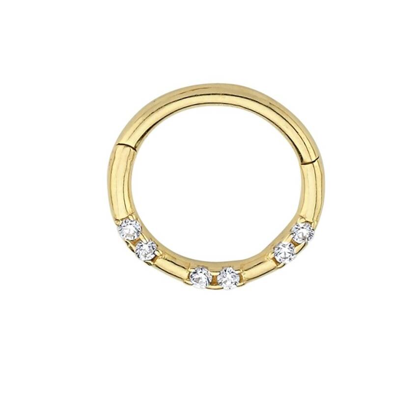 Taşlı Altın Tragus Helix Piercing - 1