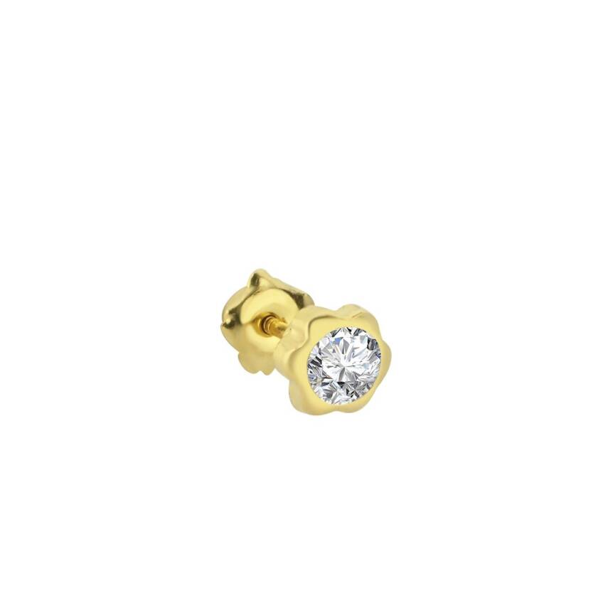 Taşlı Çiçek Altın Tragus Piercing - 1