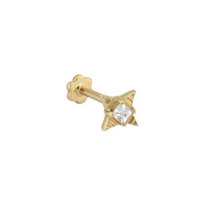 Taşlı Kuzey Yıldızı Altın Tragus Piercing - 1