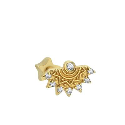 Taşlı Mandala Altın Tragus Piercing - 1