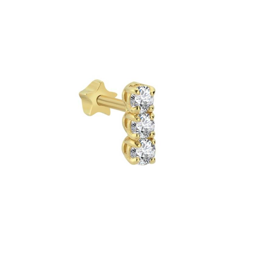 Tria Tektaş Altın Tragus Piercing - 1