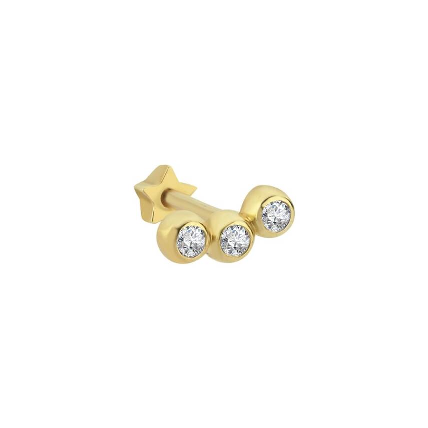 Tria Tektaş Altın Tragus Piercing - 1