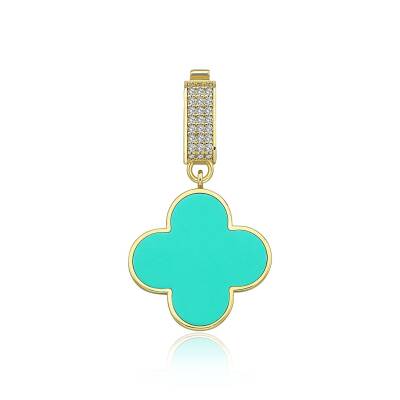 Turkuaz Mineli Yonca Charm - 2