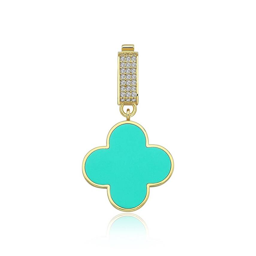 Turkuaz Mineli Yonca Charm - Semih Haşhaş Kuyumculuk (1)