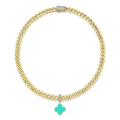 Turkuaz Mineli Yonca Charm - 3