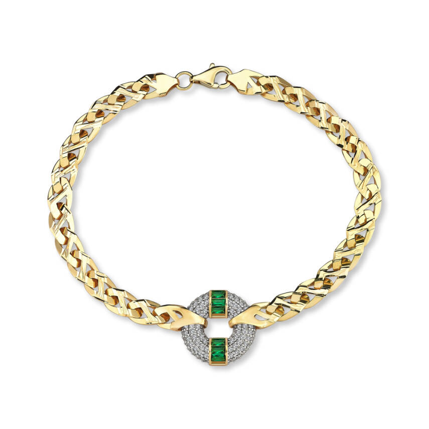 Verdant Clasp Altın Bileklik - 1
