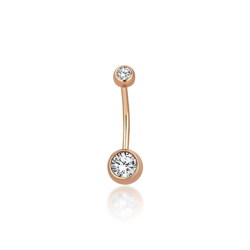 Çift Taşlı Rose Göbek Piercingi - 1