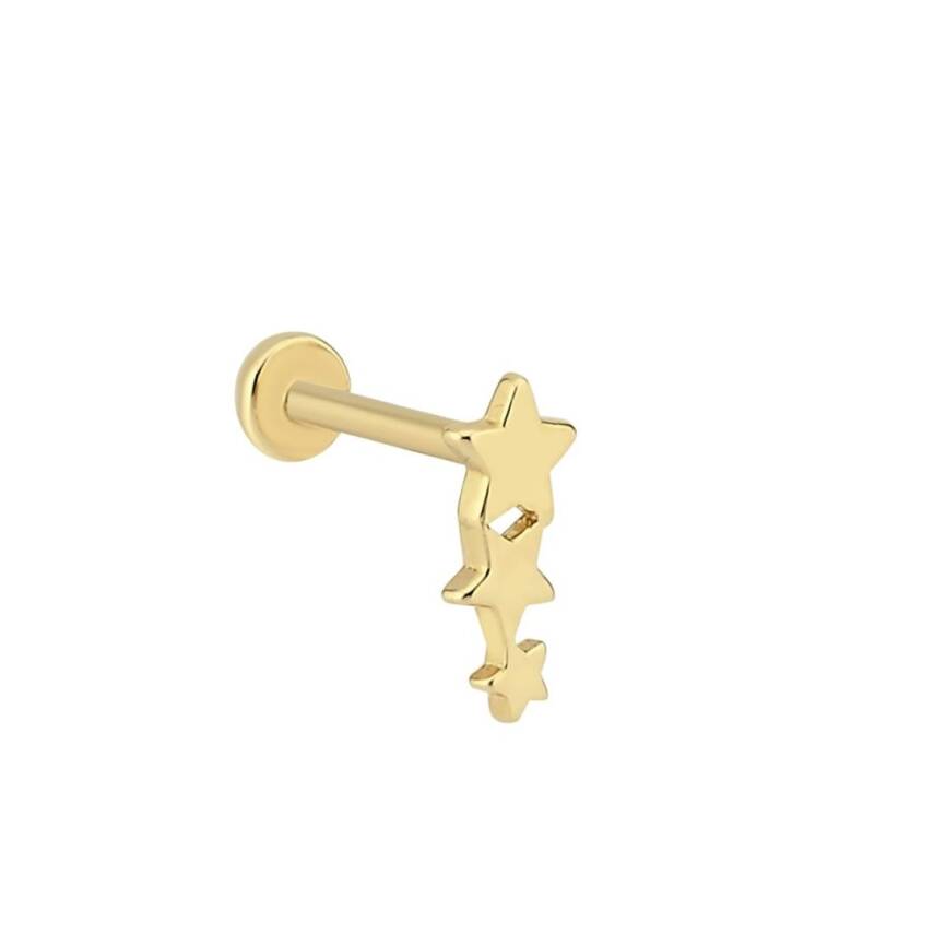 Yıldız Dizili Altın Tragus Küpe - 1