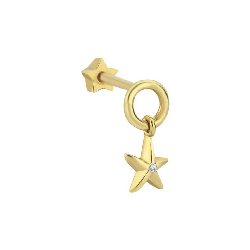 Yıldız Sallantılı Altın Tragus Piercing - 1